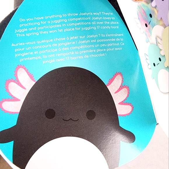 JAEYLN 🦎 ☆HTF☆ Black & Pink Axolotl Original Squishmallow by Kelly Toy ☆》NWT《 - Picture 4 of 9